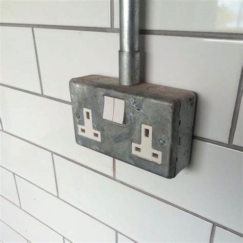 exposed outlet electrical box conduit industrial look|exposed electrical cable locations.